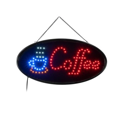 Φωτιστικό ταμπέλα LED οβάλ σήμανσης COFFEE με πρίζα AC 230V Μ48 x Π1.8 x Υ24.5cm GloboStar® 75687 Φωτιστικό Ταμπέλα LED Οβάλ Σήμανσης COFFEE με Πρίζα AC 230V Μ48 x Π1.8 x Υ24.5cm