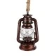 GloboStar® BARBAROSSA 01707 Vintage Κρεμαστό Φωτιστικό Ανάρτηση Μονόφωτο 1 x E27 IP20 Χάλκινο Μέταλλο, Διάφανο Γυαλί με Μπεζ Σχοινί - Μ18 x Π18 x Υ28cm