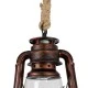 GloboStar® BARBAROSSA 01707 Vintage Κρεμαστό Φωτιστικό Ανάρτηση Μονόφωτο 1 x E27 IP20 Χάλκινο Μέταλλο, Διάφανο Γυαλί με Μπεζ Σχοινί - Μ18 x Π18 x Υ28cm