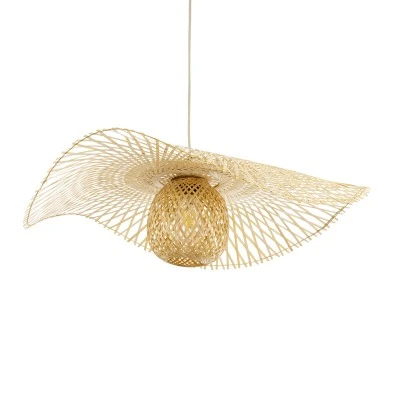 Boho Κρεμαστό Φωτιστικό CINNABAR Μονόφωτο 1 x E27 AC220-240V IP20 - Φ75 x Υ21cm - Μπεζ Ξύλινο Μπαμπού Πλέγμα GloboStar® CINNABAR 01837 Boho Κρεμαστό Φωτιστικό Πλέγμα Μονόφωτο 1 x E27 IP20 Μπεζ Ξύλο - Μ75 x Π75 x Υ21cm
