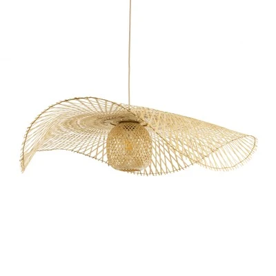 Boho Κρεμαστό Φωτιστικό CINNABAR Μονόφωτο 1 x E27 AC220-240V IP20 - Φ100 x Υ21cm - Μπεζ Ξύλινο Μπαμπού Πλέγμα GloboStar® CINNABAR 01838 Boho Κρεμαστό Φωτιστικό Πλέγμα Μονόφωτο 1 x E27 IP20 Μπεζ Ξύλο - Μ100 x Π100 x Υ21cm