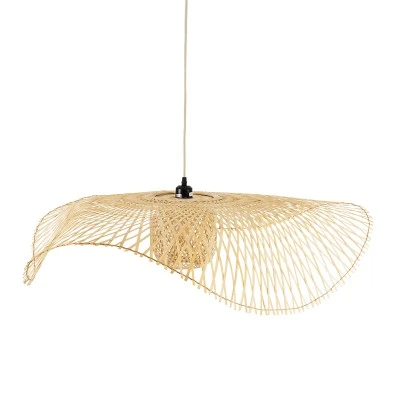 Boho Κρεμαστό Φωτιστικό CINNABAR Μονόφωτο 1 x E27 AC220-240V IP20 - Φ100 x Υ21cm - Μπεζ Ξύλινο Μπαμπού Πλέγμα GloboStar® CINNABAR 01838 Boho Κρεμαστό Φωτιστικό Πλέγμα Μονόφωτο 1 x E27 IP20 Μπεζ Ξύλο - Μ100 x Π100 x Υ21cm