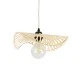 GloboStar® MELEMELE 01839 Boho Κρεμαστό Φωτιστικό Οροφής Μονόφωτο 1 x E27 AC220-240V IP20 - Φ35 x Υ4cm - Μπεζ Ξύλινο Μπαμπού Πλέγμα - 5 Χρόνια Εγγύηση