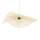GloboStar® MELEMELE 01841 Boho Κρεμαστό Φωτιστικό Οροφής Μονόφωτο 1 x E27 AC220-240V IP20 - Φ75 x Υ10cm - Μπεζ Ξύλινο Μπαμπού Πλέγμα - 5 Χρόνια Εγγύηση