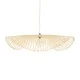 GloboStar® MELEMELE 01842 Boho Κρεμαστό Φωτιστικό Οροφής Μονόφωτο 1 x E27 AC220-240V IP20 - Φ100 x Υ12cm - Μπεζ Ξύλινο Μπαμπού Πλέγμα - 5 Χρόνια Εγγύηση
