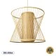 Boho Κρεμαστό Φωτιστικό HIBISCUS Μονόφωτο 1 x E27 AC220-240V IP20 - Φ60 x Υ50cm - Μπεζ Ξύλινο Πλέγμα - GloboStar® HIBISCUS 01925 Boho Κρεμαστό Φωτιστικό Πλέγμα Μονόφωτο 1 x E27 IP20 Μπεζ Ξύλο - Μ60 x Π60 x Υ50cm