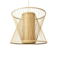 Boho Κρεμαστό Φωτιστικό HIBISCUS Μονόφωτο 1 x E27 AC220-240V IP20 - Φ60 x Υ50cm - Μπεζ Ξύλινο Πλέγμα - 