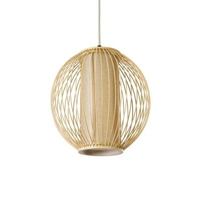 Boho Κρεμαστό Φωτιστικό HIBISCUS Μονόφωτο 1 x E27 AC220-240V IP20 - Φ28 x Υ28cm - Μπεζ Ξύλινο Πλέγμα GloboStar® HIBISCUS 01934 Boho Κρεμαστό Φωτιστικό Πλέγμα Μονόφωτο 1 x E27 IP20 Μπεζ Ξύλο - Μ28 x Π28 x Υ28cm