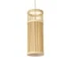 Boho Κρεμαστό Φωτιστικό HIBISCUS Μονόφωτο 1 x E27 AC220-240V IP20 - Φ13 x Υ35cm - Μπεζ Ξύλινο Πλέγμα GloboStar® HIBISCUS 01937 Boho Κρεμαστό Φωτιστικό Πλέγμα Μονόφωτο 1 x E27 IP20 Μπεζ Ξύλο - Μ13 x Π13 x Υ35cm