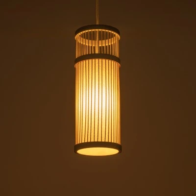 Boho Κρεμαστό Φωτιστικό HIBISCUS Μονόφωτο 1 x E27 AC220-240V IP20 - Φ13 x Υ35cm - Μπεζ Ξύλινο Πλέγμα GloboStar® HIBISCUS 01937 Boho Κρεμαστό Φωτιστικό Πλέγμα Μονόφωτο 1 x E27 IP20 Μπεζ Ξύλο - Μ13 x Π13 x Υ35cm