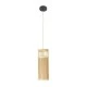 Boho Κρεμαστό Φωτιστικό HIBISCUS Μονόφωτο 1 x E27 AC220-240V IP20 - Φ13 x Υ35cm - Μπεζ Ξύλινο Πλέγμα GloboStar® HIBISCUS 01937 Boho Κρεμαστό Φωτιστικό Πλέγμα Μονόφωτο 1 x E27 IP20 Μπεζ Ξύλο - Μ13 x Π13 x Υ35cm
