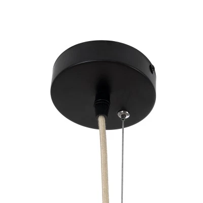 Boho Κρεμαστό Φωτιστικό Οροφής Μονόφωτο 1 x E27 AC220-240V IP20 - Φ100 x Υ120cm - Μπεζ Ξύλινο Πλέγμα