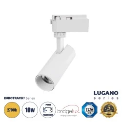 Φωτιστικό Σποτ Ράγας Μονοφασικό LUGANO LED 10W 1200lm 36° Θερμό φως 2700K AC 220-240V IP20 EUROTRACK® Λευκό Bridgelux Chip