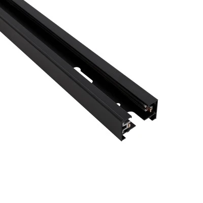 Μονοφασική Ράγα 2 Καλωδίων για Σποτ Ράγας LED 1m AC 220-240V IP20 EUROTRACK® Μαύρο Αλουμίνιο