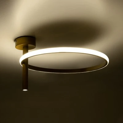 GloboStar® VERONA 61222 Φωτιστικό Οροφής Δαχτυλίδι-Κύκλος LED CCT 24W 2688lm 360° AC 220-240V - Εναλλαγή Φωτισμού μέσω Διακόπτη On/Off All In One Ψυχρό 6000k+Φυσικό 4500k+Θερμό 2700k Φ40 x Υ23cm - Χρυσό - 3 Χρόνια Εγγύηση