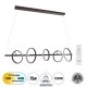 Κρεμαστό Φωτιστικό LED 75W 8400lm CCT (2700K/4500K/6000K), Dimmable με Τηλεχειριστήριο, 360°, Καφέ, 120x25x25cm