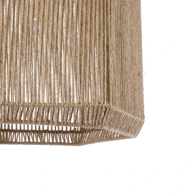 GloboStar® CAYMAN 00519 Boho Κρεμαστό Φωτιστικό Πλέγμα Μονόφωτο 1 x E27 IP20 Μπεζ Σχοινί - Μ40 x Π40 x Υ40cm