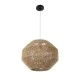 GloboStar® CAYMAN 00522 Boho Κρεμαστό Φωτιστικό Πλέγμα Μονόφωτο 1 x E27 IP20 Μπεζ Σχοινί - Μ40 x Π40 x Υ30cm