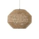 GloboStar® CAYMAN 00522 Boho Κρεμαστό Φωτιστικό Πλέγμα Μονόφωτο 1 x E27 IP20 Μπεζ Σχοινί - Μ40 x Π40 x Υ30cm