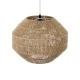 GloboStar® CAYMAN 00522 Boho Κρεμαστό Φωτιστικό Πλέγμα Μονόφωτο 1 x E27 IP20 Μπεζ Σχοινί - Μ40 x Π40 x Υ30cm