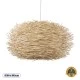 GloboStar® MINORCA 01786 Boho Κρεμαστό Φωτιστικό Πλέγμα Μονόφωτο 1 x E27 IP20 Μπεζ Ξύλο - Μ100 x Π100 x Υ45cm
