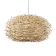 BOHO Κρεμαστό Φωτιστικό MINORCA Μονόφωτο 1 x E27 AC220-240V IP20 - Φ100 x Υ45cm - Μπεζ Ξύλινο Πλέγμα