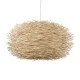 GloboStar® MINORCA 01786 Boho Κρεμαστό Φωτιστικό Πλέγμα Μονόφωτο 1 x E27 IP20 Μπεζ Ξύλο - Μ100 x Π100 x Υ45cm