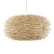GloboStar® MINORCA 01786 Boho Κρεμαστό Φωτιστικό Πλέγμα Μονόφωτο 1 x E27 IP20 Μπεζ Ξύλο - Μ100 x Π100 x Υ45cm