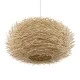 GloboStar® MINORCA 01786 Boho Κρεμαστό Φωτιστικό Πλέγμα Μονόφωτο 1 x E27 IP20 Μπεζ Ξύλο - Μ100 x Π100 x Υ45cm