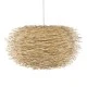 GloboStar® MINORCA 01786 Boho Κρεμαστό Φωτιστικό Πλέγμα Μονόφωτο 1 x E27 IP20 Μπεζ Ξύλο - Μ100 x Π100 x Υ45cm