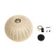 GloboStar® RAITO 01824 Boho Κρεμαστό Φωτιστικό Καμπάνα Μονόφωτο 1 x E27 IP20 Μπεζ Ξύλο - Μ40 x Π40 x Υ25cm