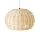GloboStar® RAITO 01824 Boho Κρεμαστό Φωτιστικό Καμπάνα Μονόφωτο 1 x E27 IP20 Μπεζ Ξύλο - Μ40 x Π40 x Υ25cm