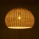 GloboStar® RAITO 01825 Boho Κρεμαστό Φωτιστικό Καμπάνα Μονόφωτο 1 x E27 IP20 Μπεζ Ξύλο - Μ60 x Π60 x Υ40cm