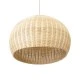 GloboStar® RAITO 01825 Boho Κρεμαστό Φωτιστικό Καμπάνα Μονόφωτο 1 x E27 IP20 Μπεζ Ξύλο - Μ60 x Π60 x Υ40cm