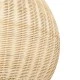 GloboStar® RAITO 01825 Boho Κρεμαστό Φωτιστικό Καμπάνα Μονόφωτο 1 x E27 IP20 Μπεζ Ξύλο - Μ60 x Π60 x Υ40cm