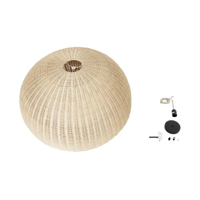 Boho Κρεμαστό Φωτιστικό RAITO Μονόφωτο 1 x E27 AC220-240V IP20 - Φ100 x Υ63cm - Μπεζ Ξύλινο Μπαμπού Πλέγμα Καμπάνα GloboStar® RAITO 01826 Boho Κρεμαστό Φωτιστικό Καμπάνα Μονόφωτο 1 x E27 IP20 Μπεζ Ξύλο - Μ100 x Π100 x Υ63cm