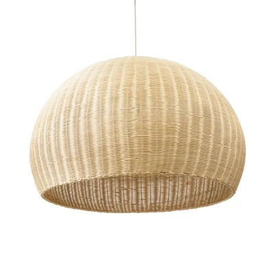 Boho Κρεμαστό Φωτιστικό RAITO Μονόφωτο 1 x E27 AC220-240V IP20 - Φ100 x Υ63cm - Μπεζ Ξύλινο Μπαμπού Πλέγμα Καμπάνα GloboStar® RAITO 01826 Boho Κρεμαστό Φωτιστικό Καμπάνα Μονόφωτο 1 x E27 IP20 Μπεζ Ξύλο - Μ100 x Π100 x Υ63cm