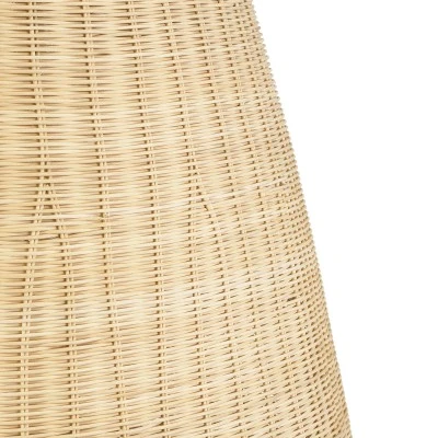 GloboStar® MAHANA 01827 Boho Κρεμαστό Φωτιστικό Πλέγμα Μονόφωτο 1 x E27 IP20 Μπεζ Ξύλο - Μ80 x Π80 x Υ130cm
