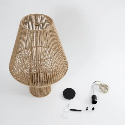 Boho Κρεμαστό Φωτιστικό CAYMAN Μονόφωτο 1 x E27 AC220-240V IP20 - Φ40 x Υ60cm - Μπεζ Λεπτό Σχοινί Τριχιά Πλέγμα GloboStar® CAYMAN 01853 Boho Κρεμαστό Φωτιστικό Πλέγμα Μονόφωτο 1 x E27 IP20 Μπεζ Σχοινί - Μ40 x Π40 x Υ60cm