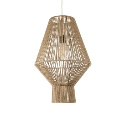 Boho Κρεμαστό Φωτιστικό CAYMAN Μονόφωτο 1 x E27 AC220-240V IP20 - Φ40 x Υ60cm - Μπεζ Λεπτό Σχοινί Τριχιά Πλέγμα GloboStar® CAYMAN 01853 Boho Κρεμαστό Φωτιστικό Πλέγμα Μονόφωτο 1 x E27 IP20 Μπεζ Σχοινί - Μ40 x Π40 x Υ60cm