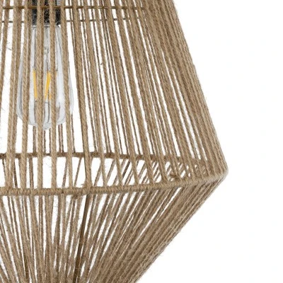 Boho Κρεμαστό Φωτιστικό CAYMAN Μονόφωτο 1 x E27 AC220-240V IP20 - Φ40 x Υ60cm - Μπεζ Λεπτό Σχοινί Τριχιά Πλέγμα GloboStar® CAYMAN 01853 Boho Κρεμαστό Φωτιστικό Πλέγμα Μονόφωτο 1 x E27 IP20 Μπεζ Σχοινί - Μ40 x Π40 x Υ60cm