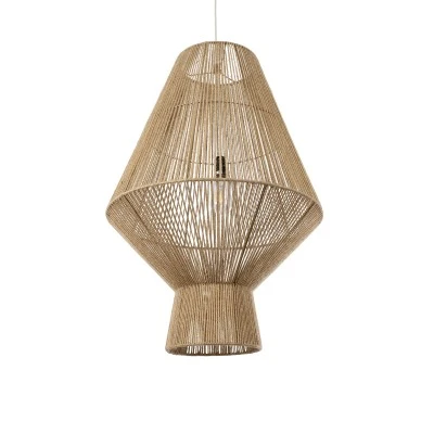 Boho Κρεμαστό Φωτιστικό CAYMAN Μονόφωτο 1 x E27 AC220-240V IP20 - Φ60 x Υ86cm - Μπεζ Λεπτό Σχοινί Τριχιά Πλέγμα GloboStar® CAYMAN 01854 Boho Κρεμαστό Φωτιστικό Πλέγμα Μονόφωτο 1 x E27 IP20 Μπεζ Σχοινί - Μ60 x Π60 x Υ86cm