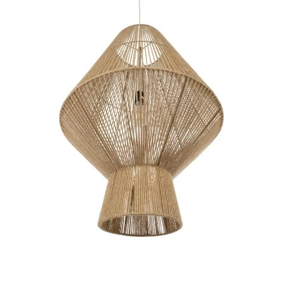 Boho Κρεμαστό Φωτιστικό CAYMAN Μονόφωτο 1 x E27 AC220-240V IP20 - Φ60 x Υ86cm - Μπεζ Λεπτό Σχοινί Τριχιά Πλέγμα GloboStar® CAYMAN 01854 Boho Κρεμαστό Φωτιστικό Πλέγμα Μονόφωτο 1 x E27 IP20 Μπεζ Σχοινί - Μ60 x Π60 x Υ86cm