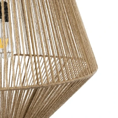 Boho Κρεμαστό Φωτιστικό CAYMAN Μονόφωτο 1 x E27 AC220-240V IP20 - Φ60 x Υ86cm - Μπεζ Λεπτό Σχοινί Τριχιά Πλέγμα GloboStar® CAYMAN 01854 Boho Κρεμαστό Φωτιστικό Πλέγμα Μονόφωτο 1 x E27 IP20 Μπεζ Σχοινί - Μ60 x Π60 x Υ86cm