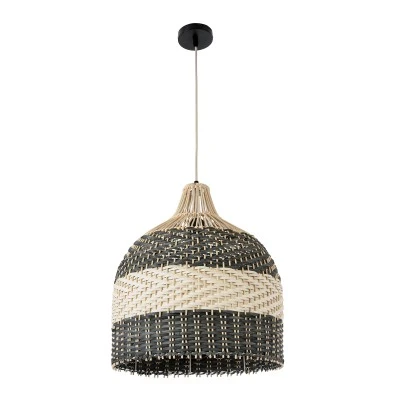 Boho Κρεμαστό Φωτιστικό BARBADOS Μονόφωτο 1 x E27 AC220-240V IP20 - Φ40 x Υ45cm - Μπεζ με Χακί Ξύλινο Μπαμπού Πλέγμα Καμπάνα GloboStar® BARBADOS 01944 Boho Κρεμαστό Φωτιστικό Καμπάνα Μονόφωτο 1 x E27 IP20 Μπεζ & Χακί Ξύλο - Μ40 x Π40 x Υ45cm