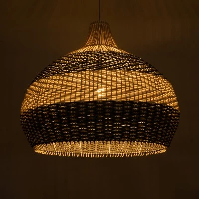Boho Κρεμαστό Φωτιστικό BARBADOS Μονόφωτο 1 x E27 AC220-240V IP20 - Φ60 x Υ60cm - Μπεζ με Χακί Ξύλινο Μπαμπού Πλέγμα Καμπάνα GloboStar® BARBADOS 01947 Boho Κρεμαστό Φωτιστικό Καμπάνα Μονόφωτο 1 x E27 IP20 Μπεζ & Χακί Ξύλο - Μ60 x Π60 x Υ60cm