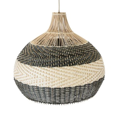 Boho Κρεμαστό Φωτιστικό BARBADOS Μονόφωτο 1 x E27 AC220-240V IP20 - Φ60 x Υ60cm - Μπεζ με Χακί Ξύλινο Μπαμπού Πλέγμα Καμπάνα GloboStar® BARBADOS 01947 Boho Κρεμαστό Φωτιστικό Καμπάνα Μονόφωτο 1 x E27 IP20 Μπεζ & Χακί Ξύλο - Μ60 x Π60 x Υ60cm