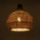 GloboStar® SEYCHELLES 01948 Boho Κρεμαστό Φωτιστικό Καμπάνα Μονόφωτο 1 x E27 IP20 Μπεζ, Χακί & Καφέ Ξύλο - Μ40 x Π40 x Υ40cm