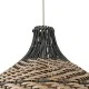 GloboStar® SEYCHELLES 01948 Boho Κρεμαστό Φωτιστικό Καμπάνα Μονόφωτο 1 x E27 IP20 Μπεζ, Χακί & Καφέ Ξύλο - Μ40 x Π40 x Υ40cm