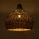 GloboStar® SEYCHELLES 01949 Boho Κρεμαστό Φωτιστικό Καμπάνα Μονόφωτο 1 x E27 IP20 Μπεζ, Καφέ & Χακί Ξύλο - Μ60 x Π60 x Υ60cm